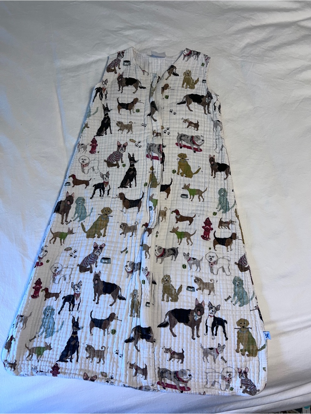 Little Unicorn Woof Dog Print Muslin Sleep Sack XL 18-24M